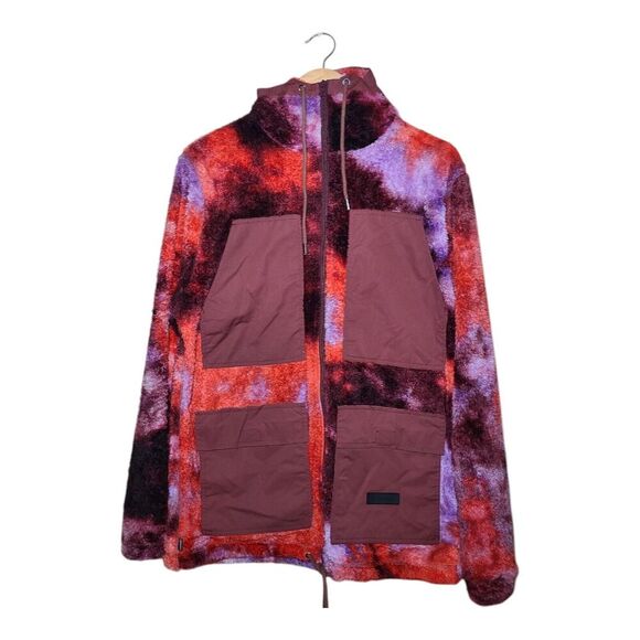 The Hundreds Other - The Hundreds Montecito Sherpa Fleece Maroon Unisex Size Medium Full Zip Jacket